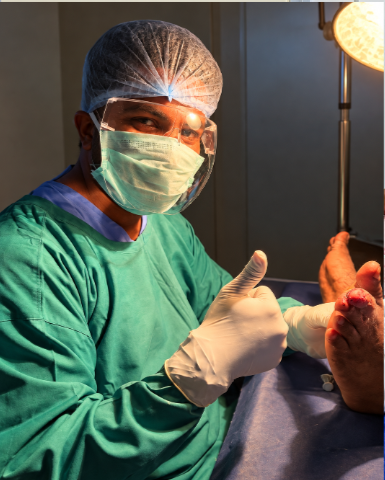 Diabetic foot burning clinical examination